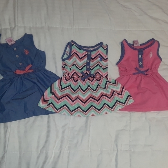 u.s. Polo Assn Baby Girl Sleeveless Dress 3-6 Mos. - Picture 4 of 4